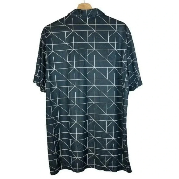 Adidas Navy Blue Jacquard Printed Short Sleeve Polo XL - Picture 3 of 4